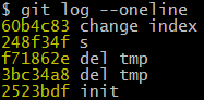 git log --oneline