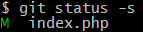 git status -s green M