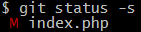 git status -s red M